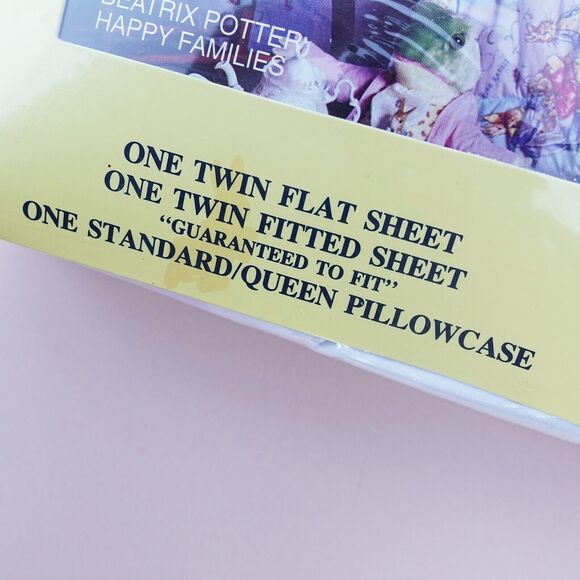 Vintage Beatrix Potter Friends of Peter Rabbit Cannon Twin Sheet Set NEW SEALED! - Picture 10 of 10